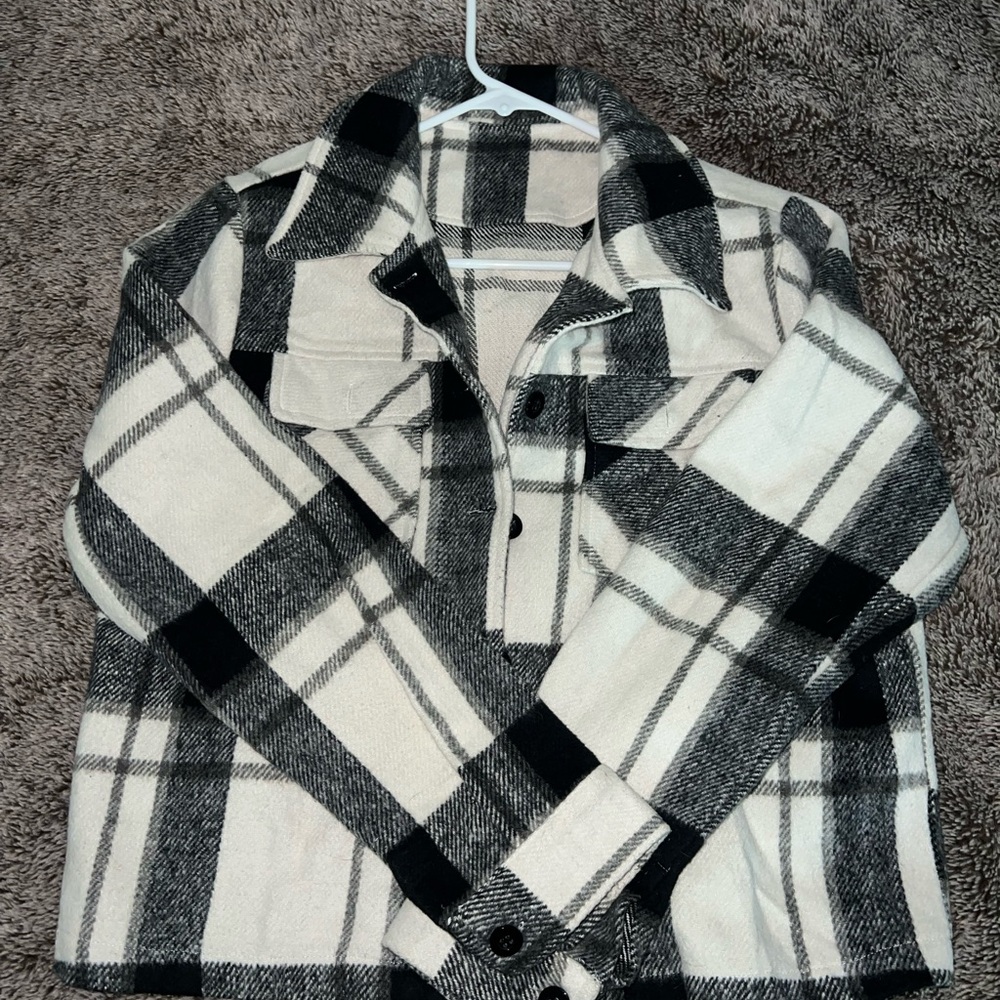 Black and White Plaid Jacket